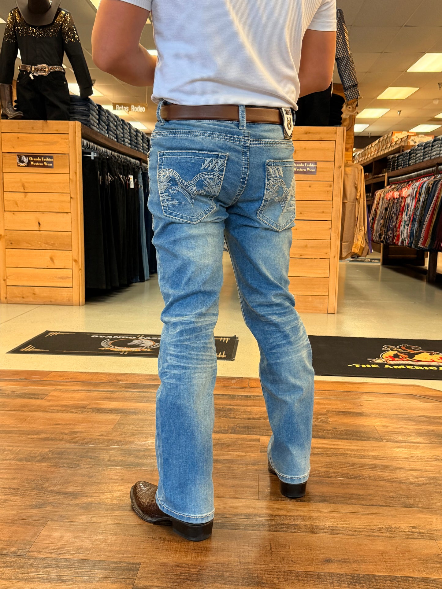 Men western Jeans light blue