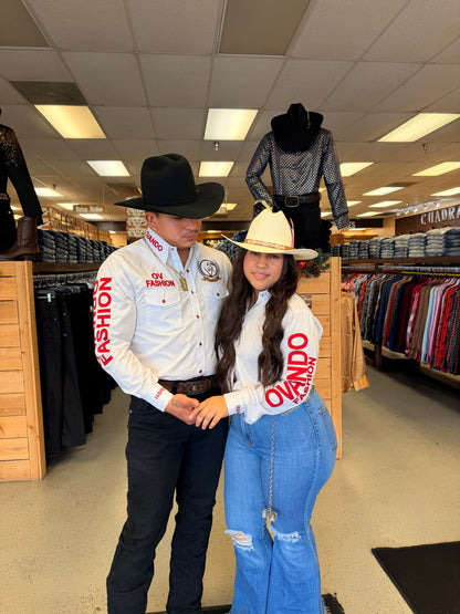 Hombre OV Moda Blanco con Rojo