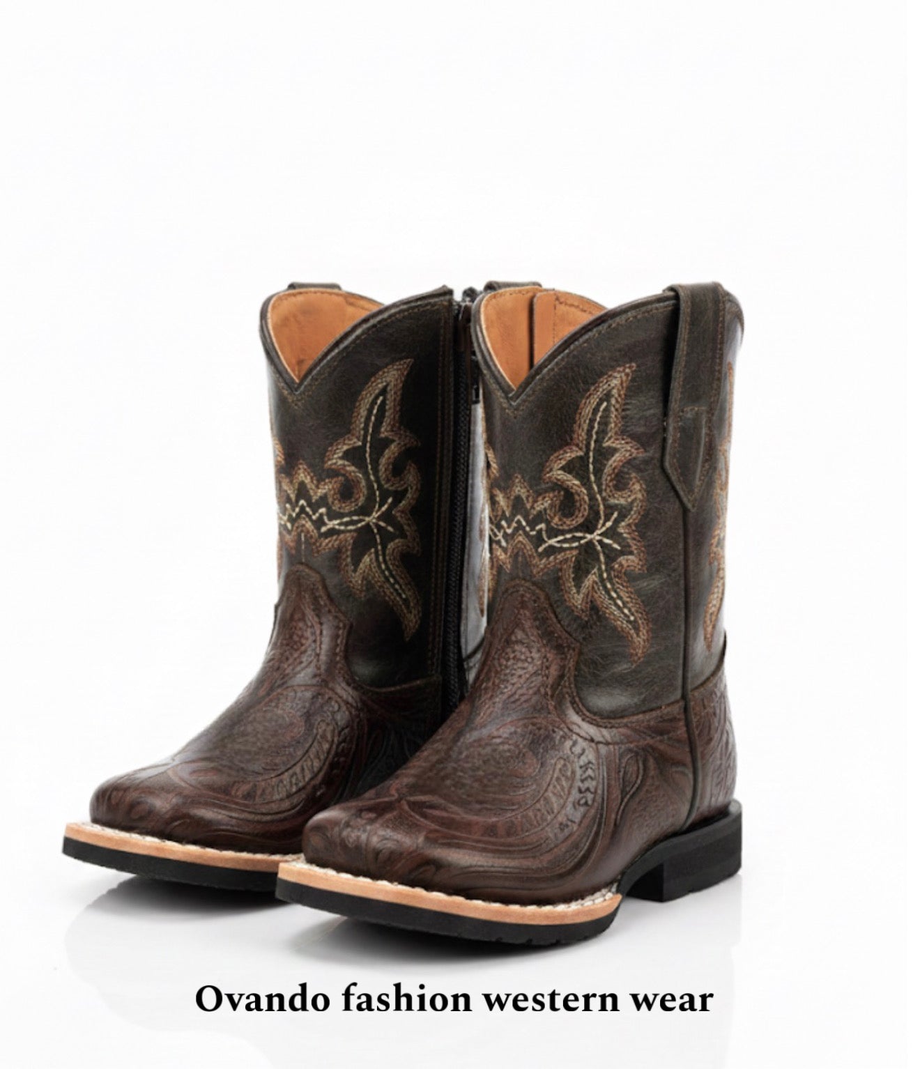Baby boots brown cincelada