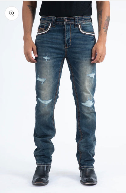 Holt Men's Indigo Slim Boot Cut Jeans