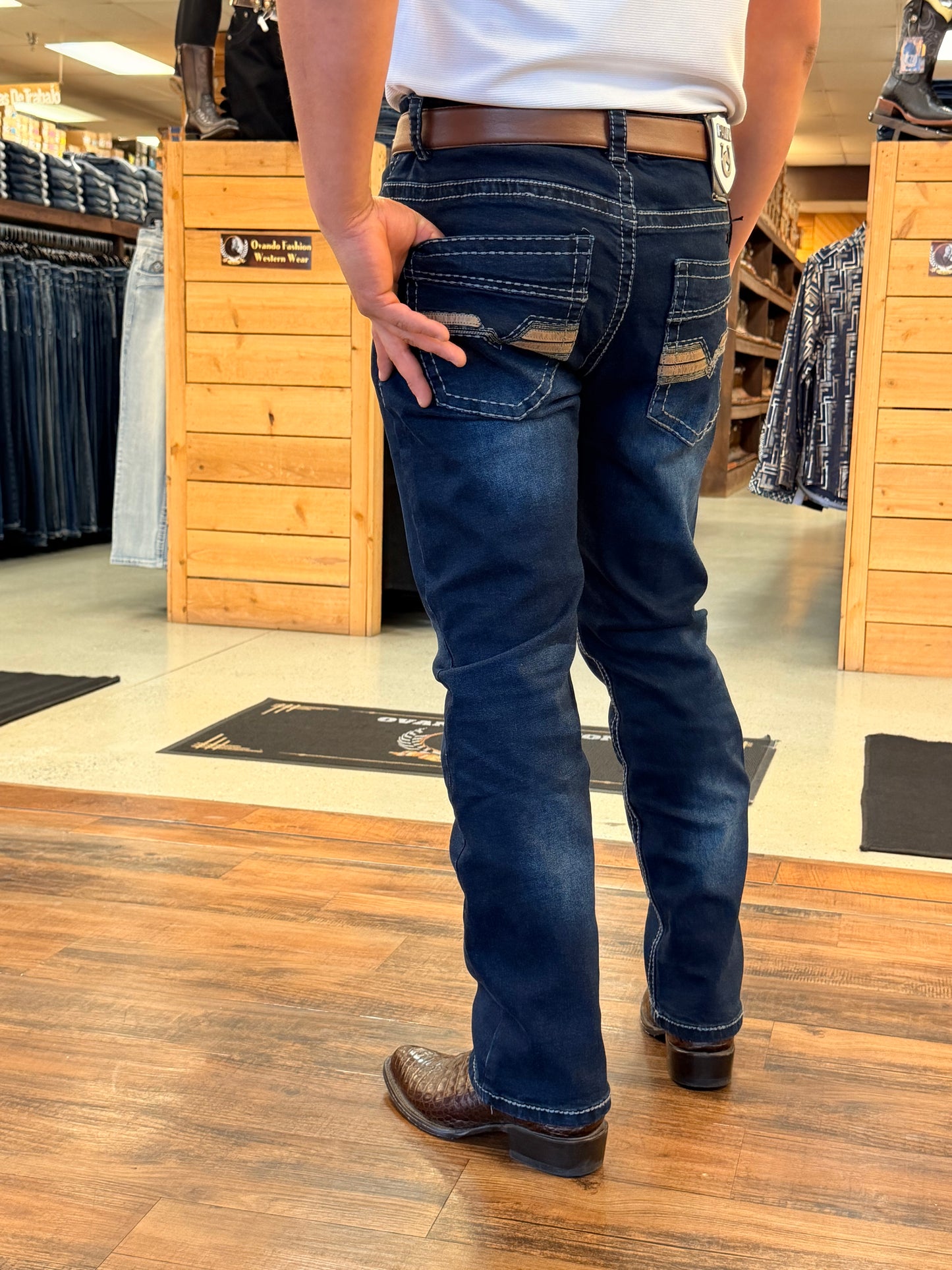 Men Wester jeans Dark Blue