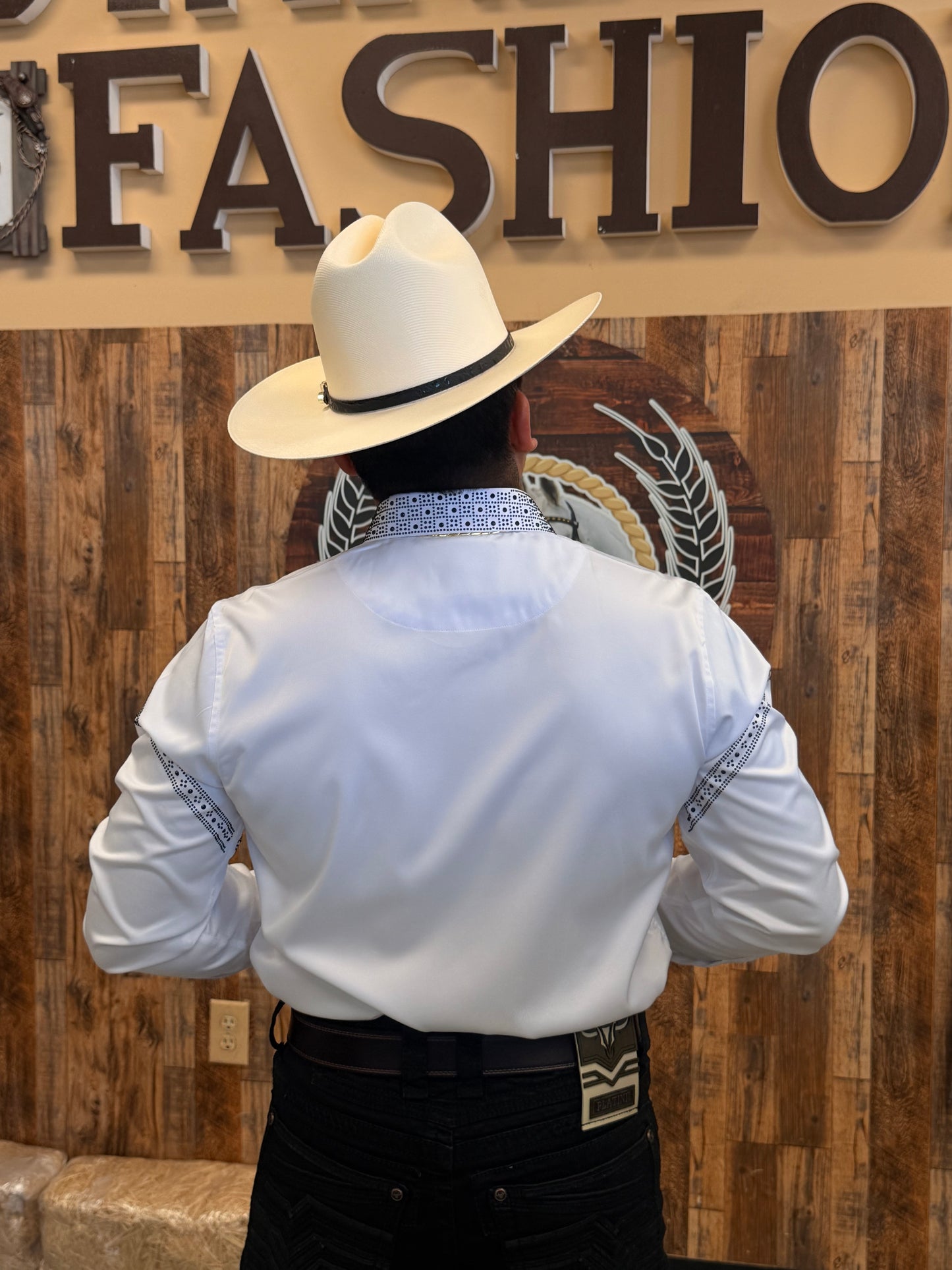 Men western shirt white