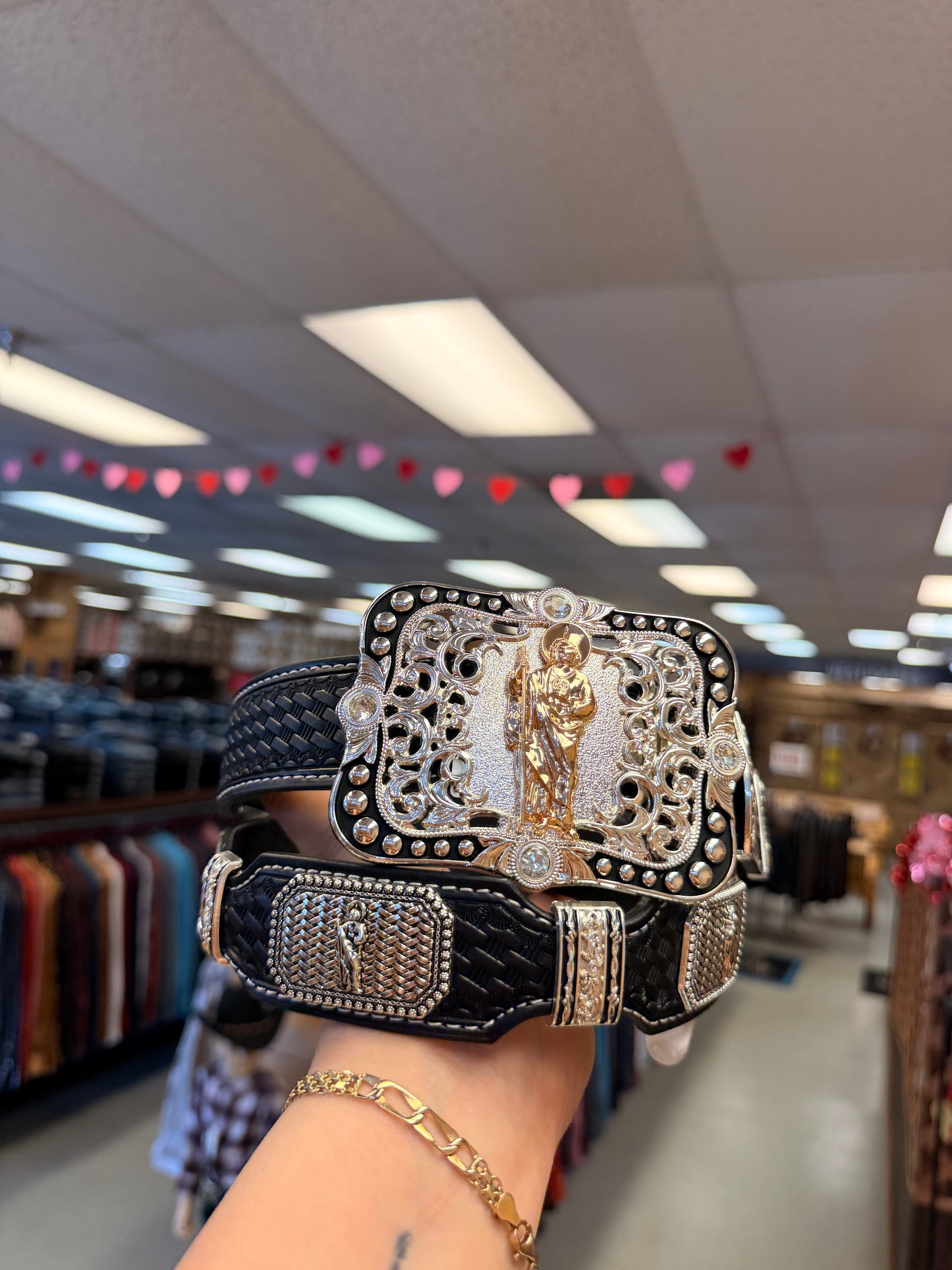 Men western belts San Judas black