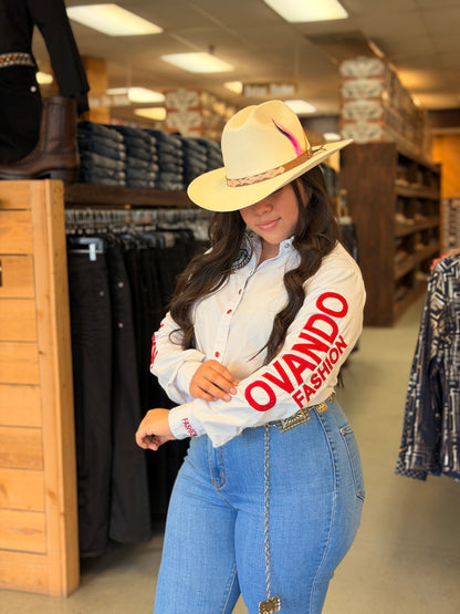 Womens OV Fashion White W/Red