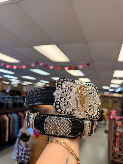 Men western belts San Judas black