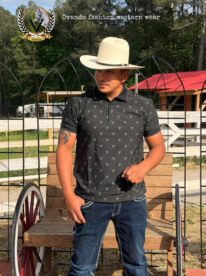 Men polo T -shirt  Black