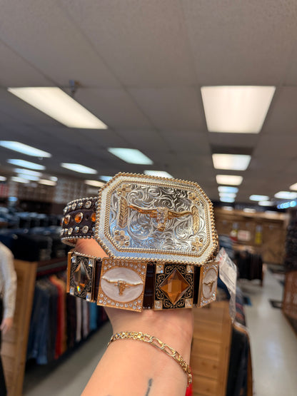 Men western belts Brown