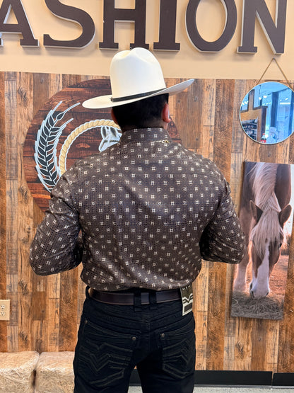 Men western shirt brown