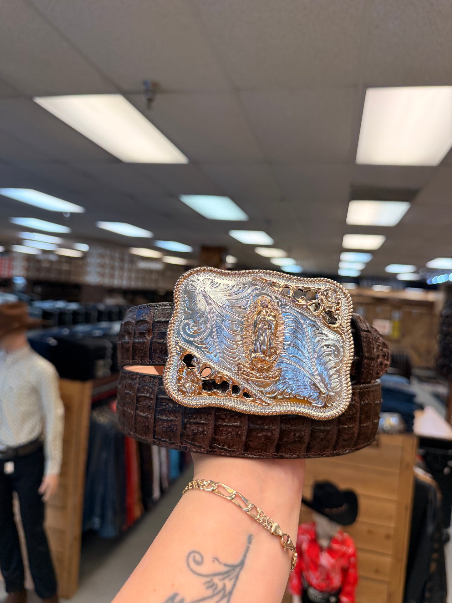 Men western belts Brown With buckle