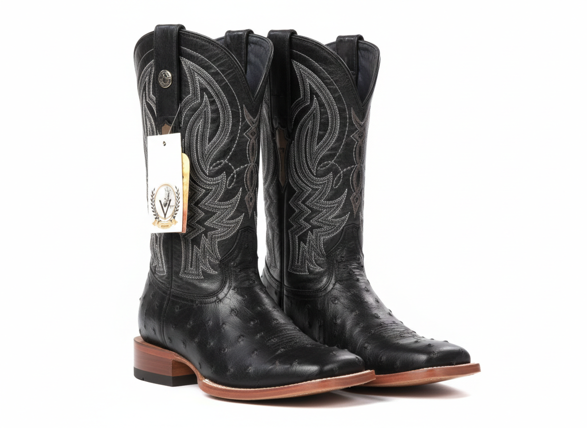 Men Wide Square Toe Black