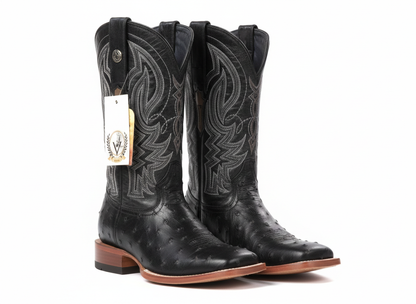 Men Wide Square Toe Black