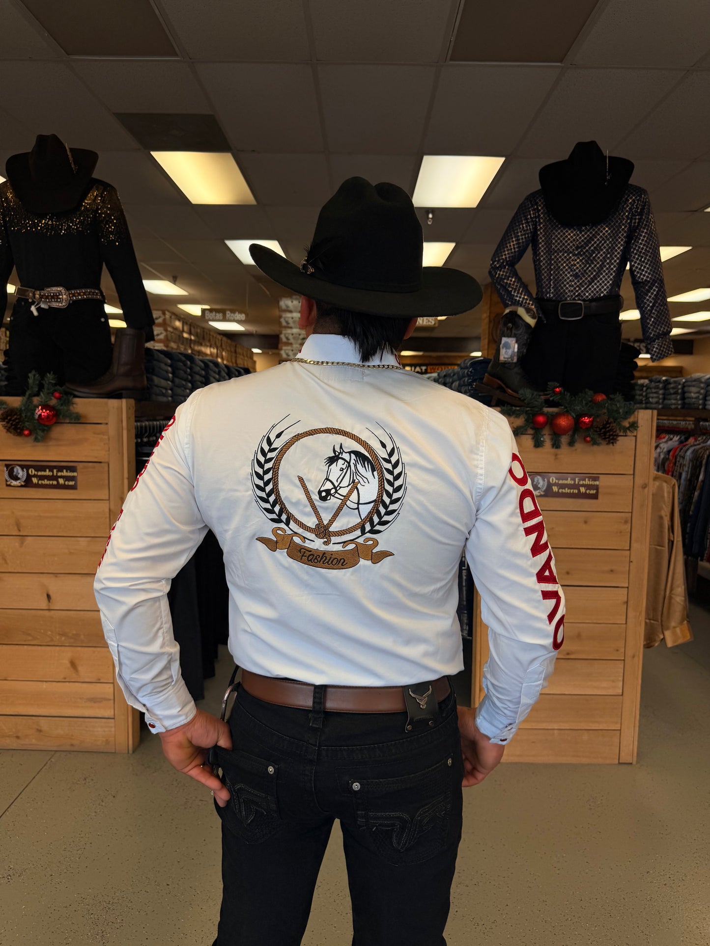 Hombre OV Moda Blanco con Rojo
