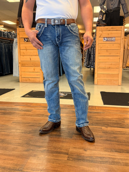 Men western Jeans blue