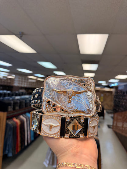 Men western belts Black