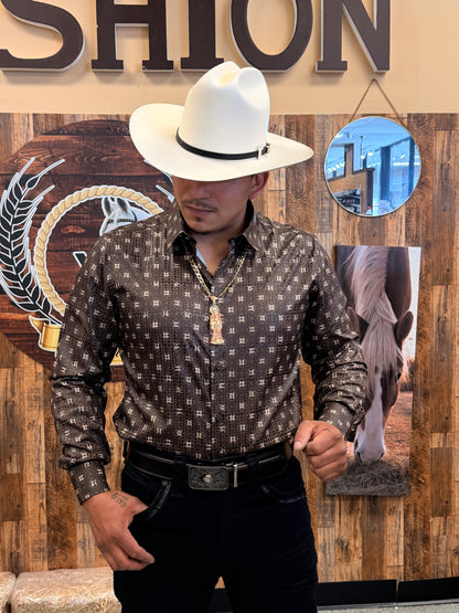 Men western shirt brown