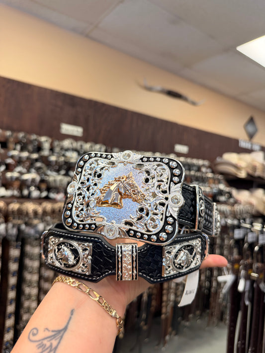 Men western belts black