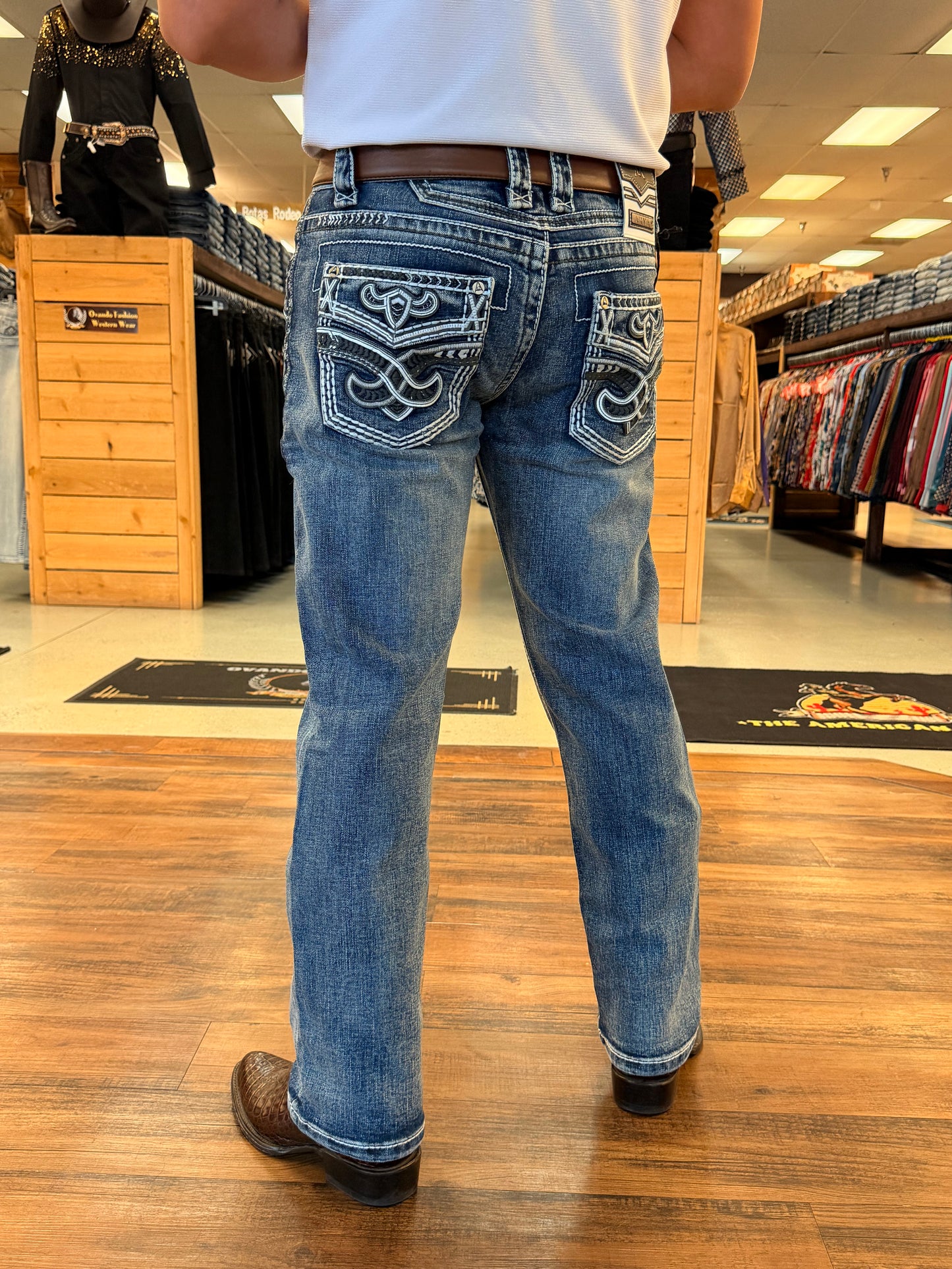 Men western jeans Blue