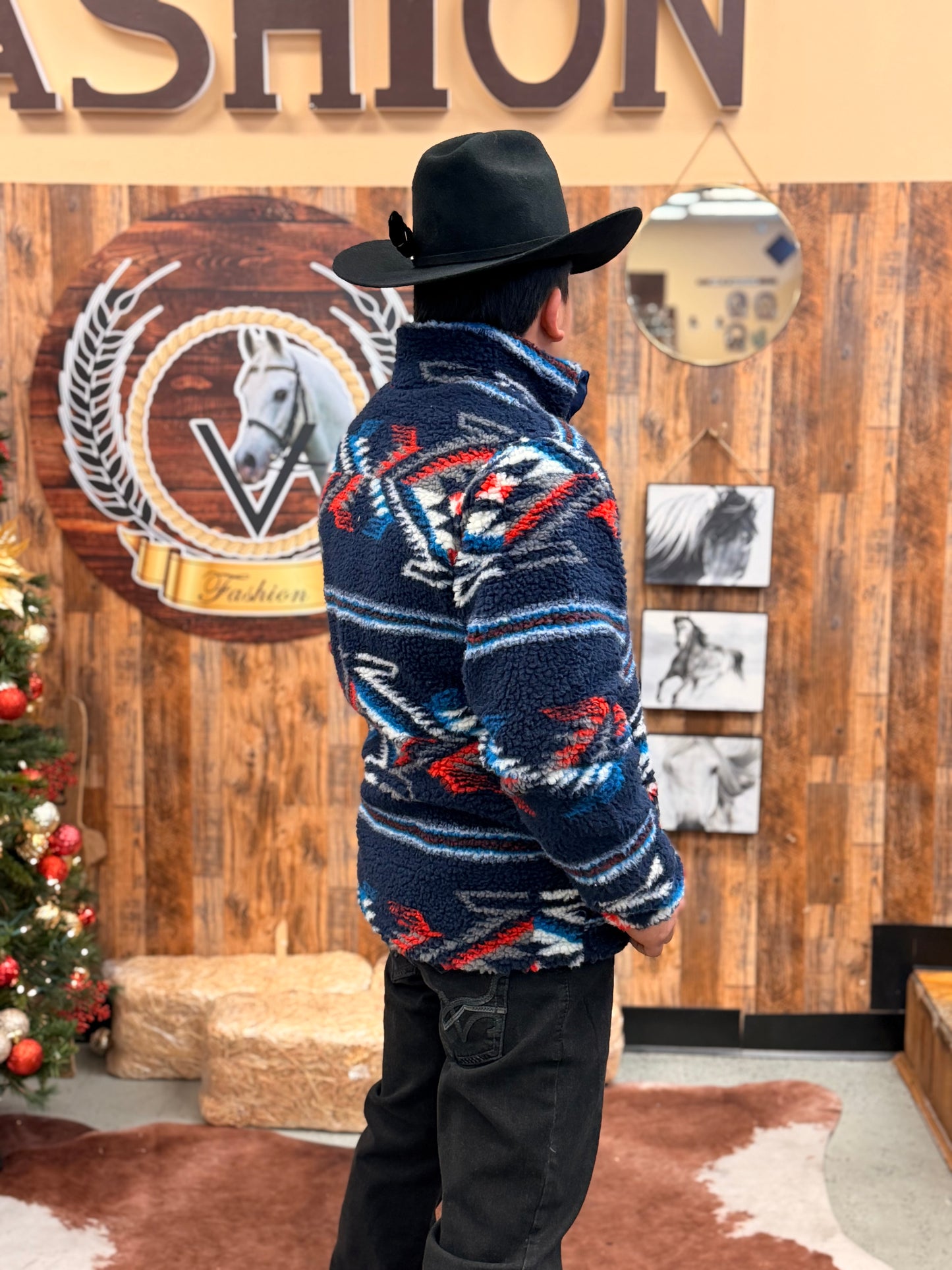 Chamarra Ariat New Mexico Navy de Forro Polar Chimayo para Hombre