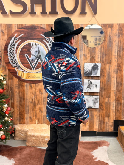 Chamarra Ariat New Mexico Navy de Forro Polar Chimayo para Hombre