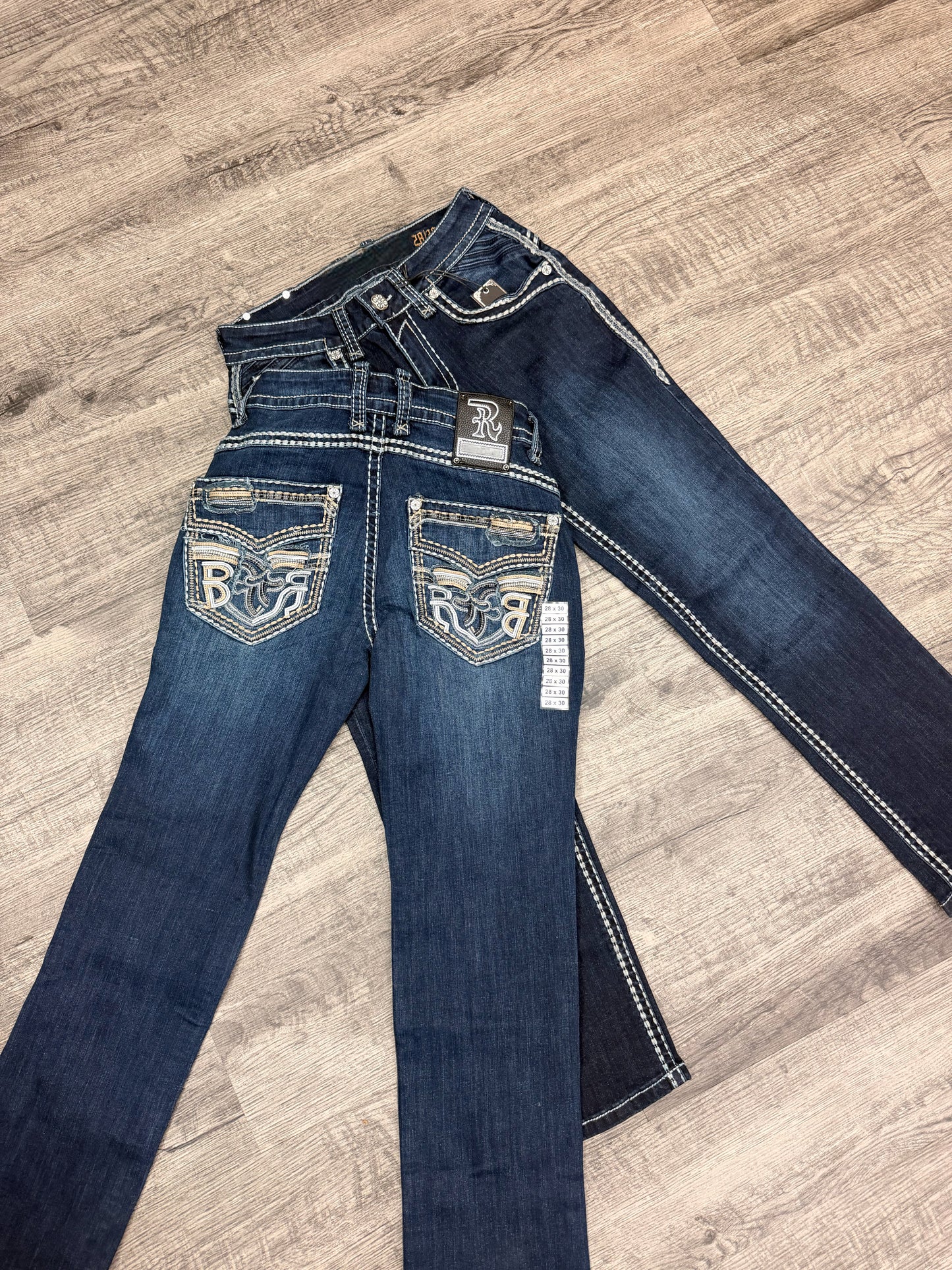 Men western jeans Dark Blue