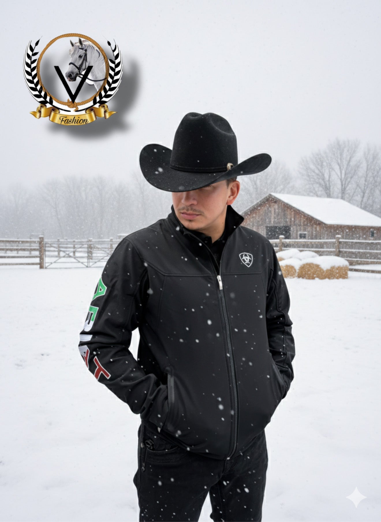 Chamarra clásica negra para hombre del equipo MÉXICO Softshell resistente al agua