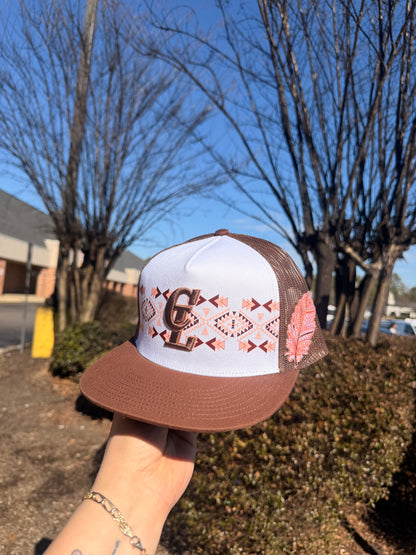Cap brown and white unisex