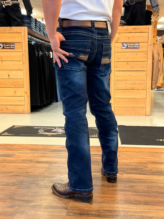 Men Wester jeans Dark Blue