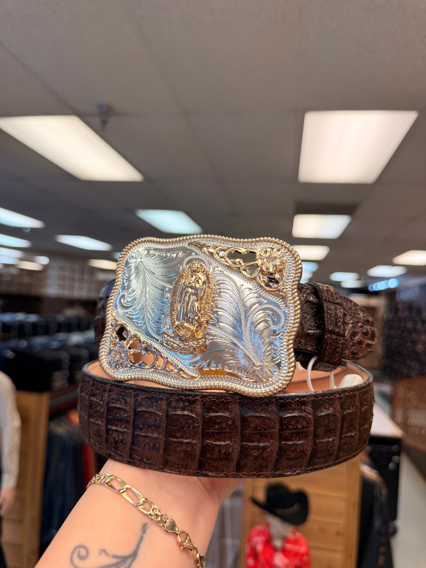 Men western belts Brown With buckle