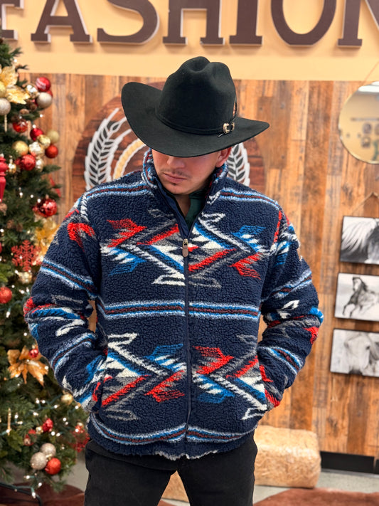 Chamarra Ariat New Mexico Navy de Forro Polar Chimayo para Hombre