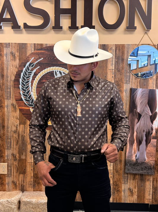Men western shirt brown