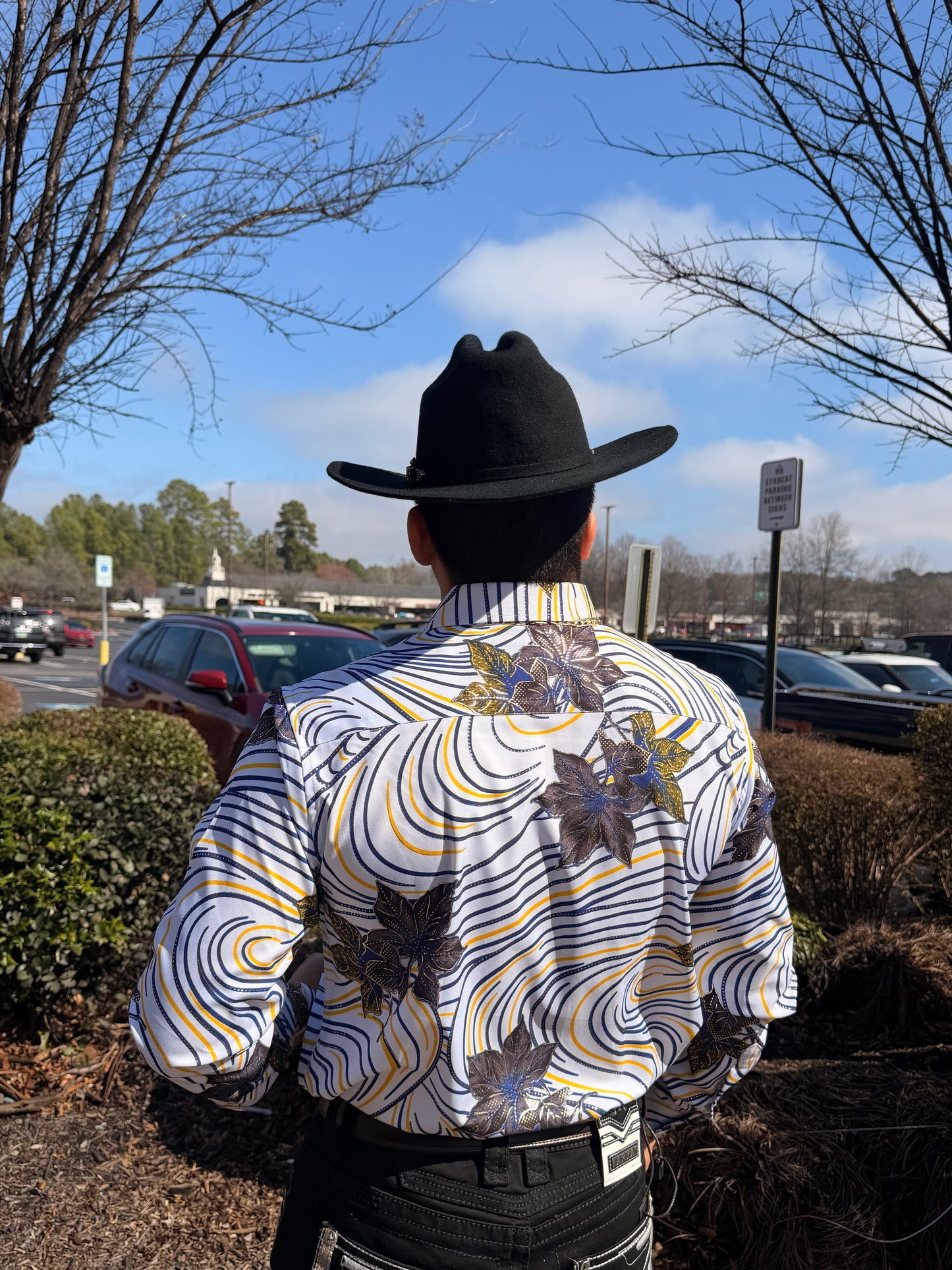 Men western shirt white