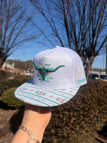 Men cap Cuero line White
