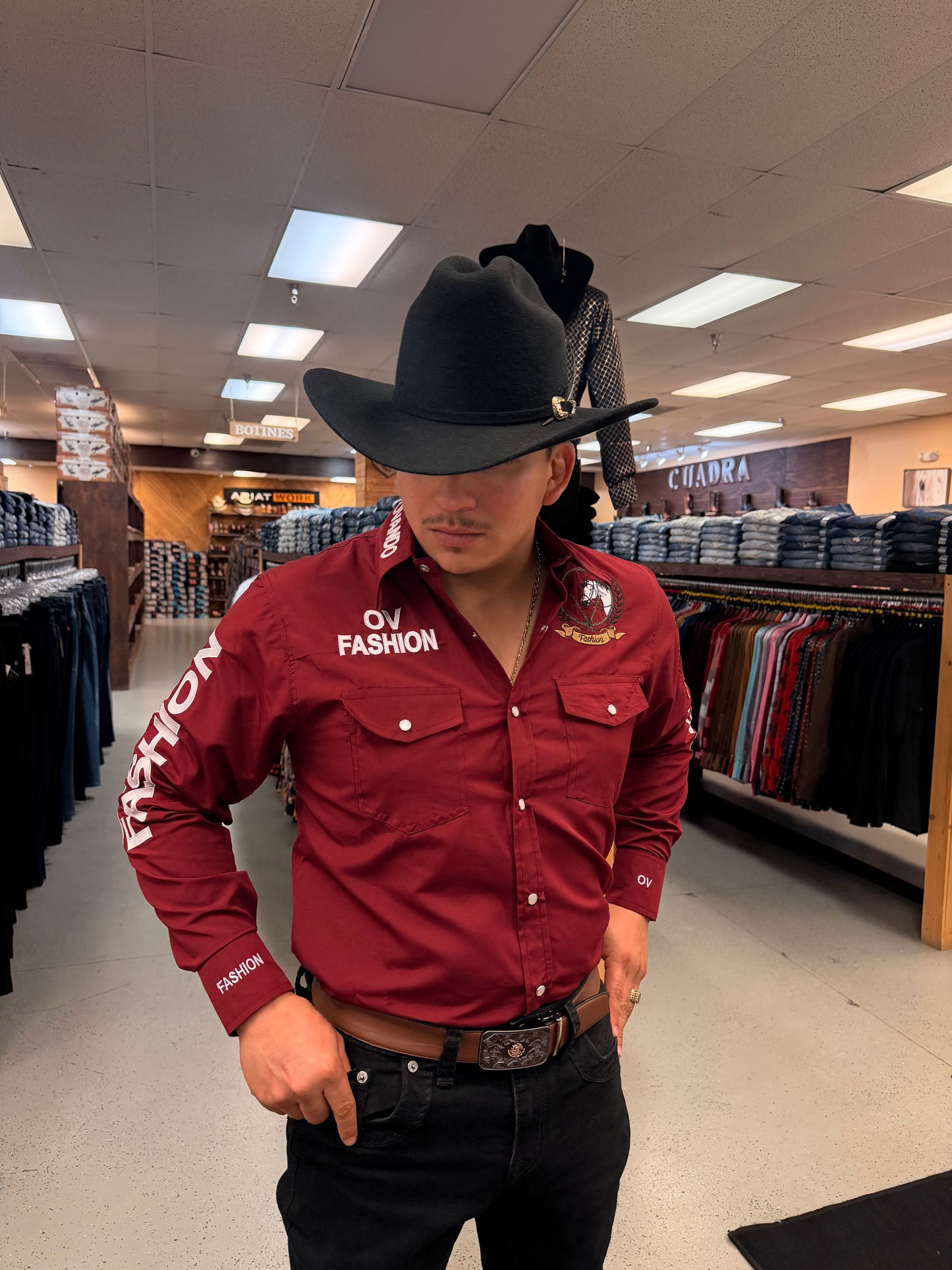 Mens OV Fashion Maroon w/White Letters