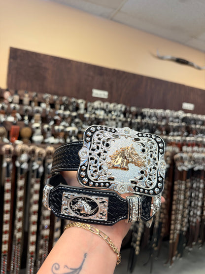 Men western belts black