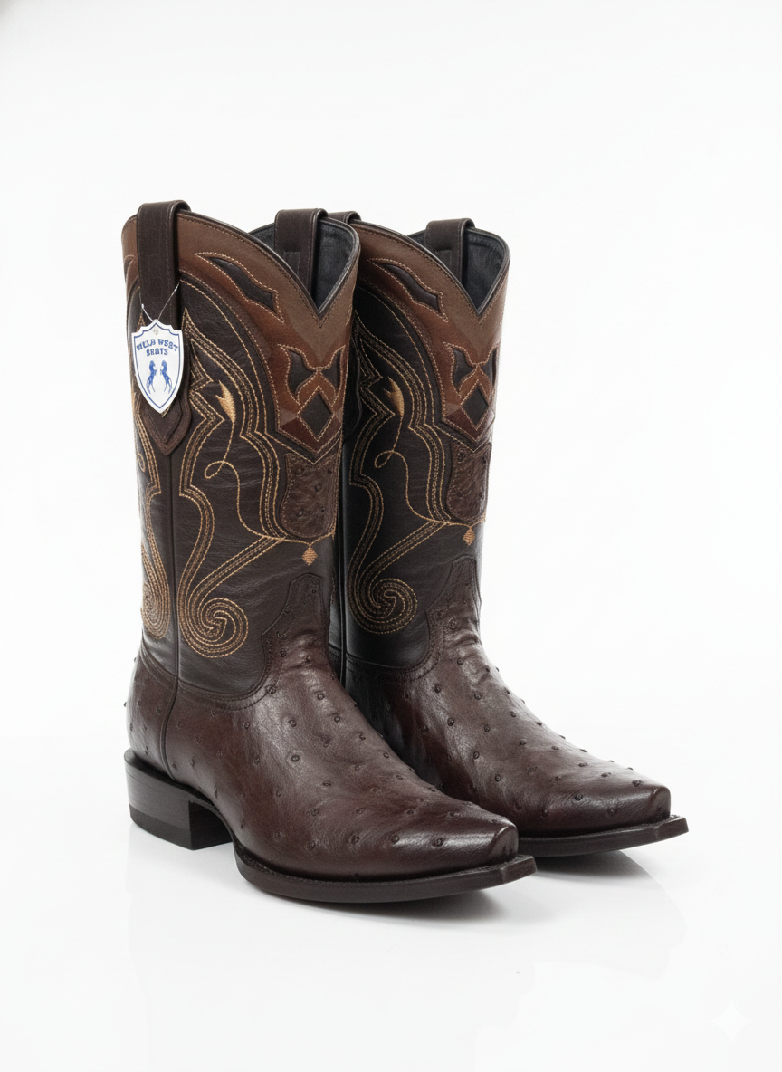 Men boots Snip Toe Faded Brown