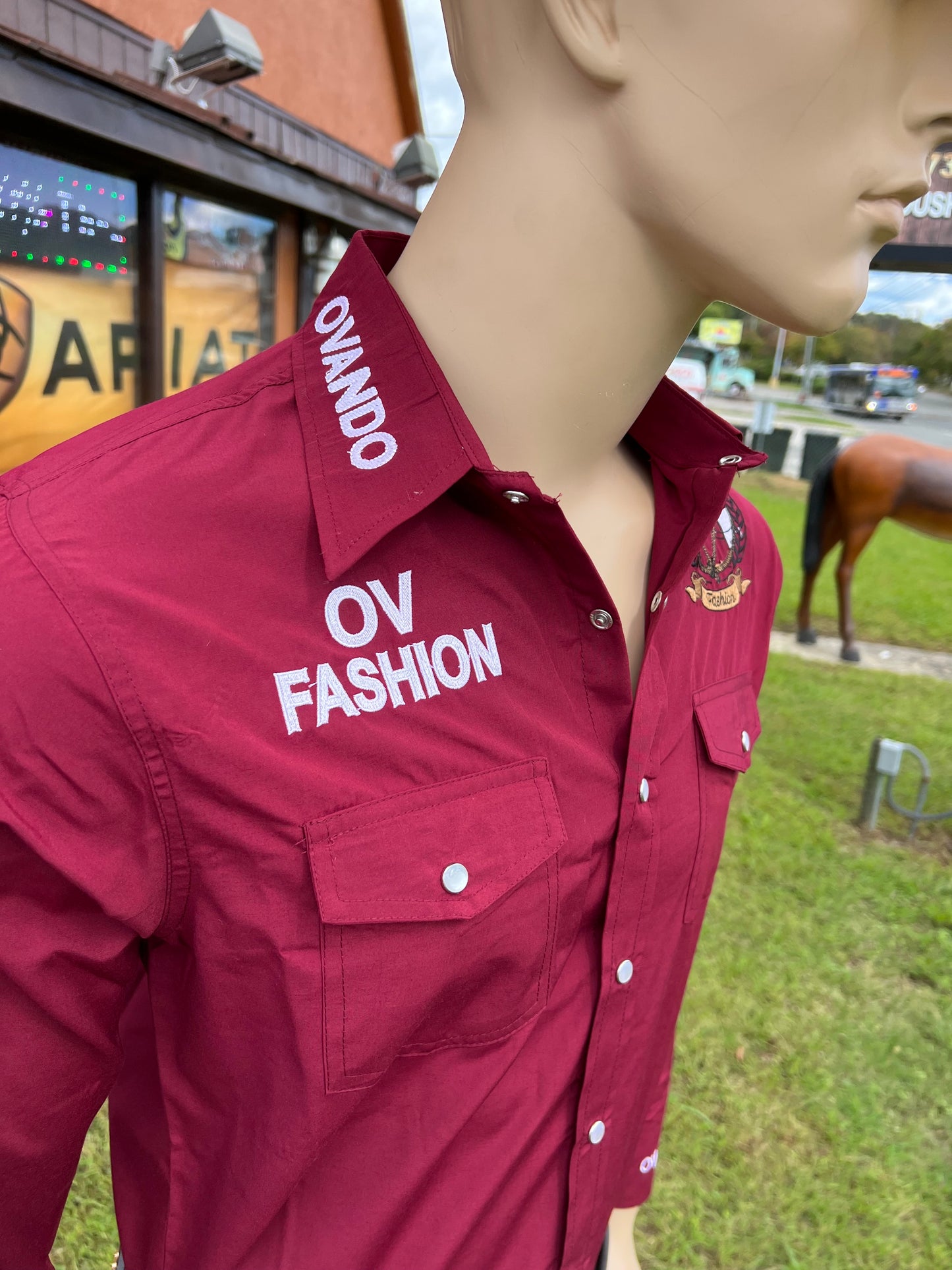 Mens OV Fashion Maroon w/White Letters