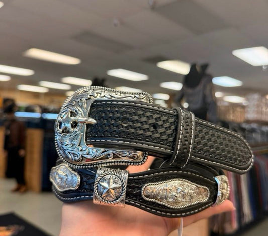 Men western belts black