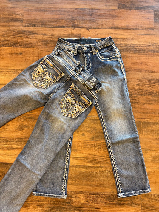 Men western jeans V308 Light Blue