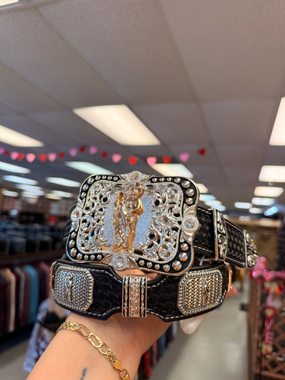 Men western belts San Judas black