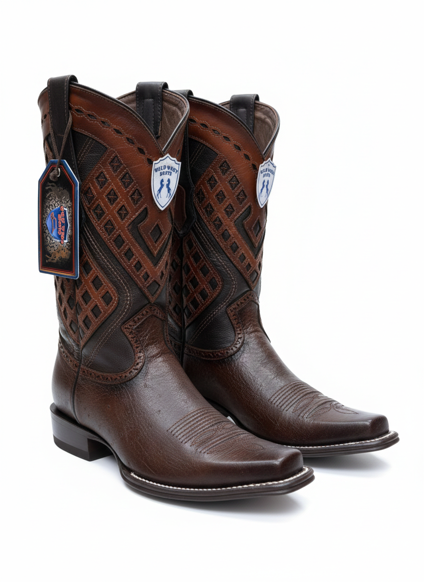 Men western boots brown