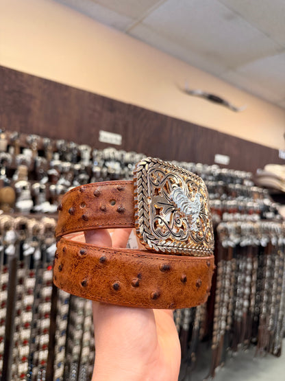 Men western belts brown