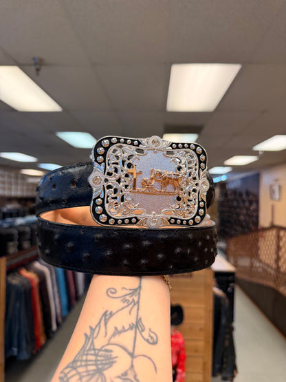 Men western belts Black with buckle