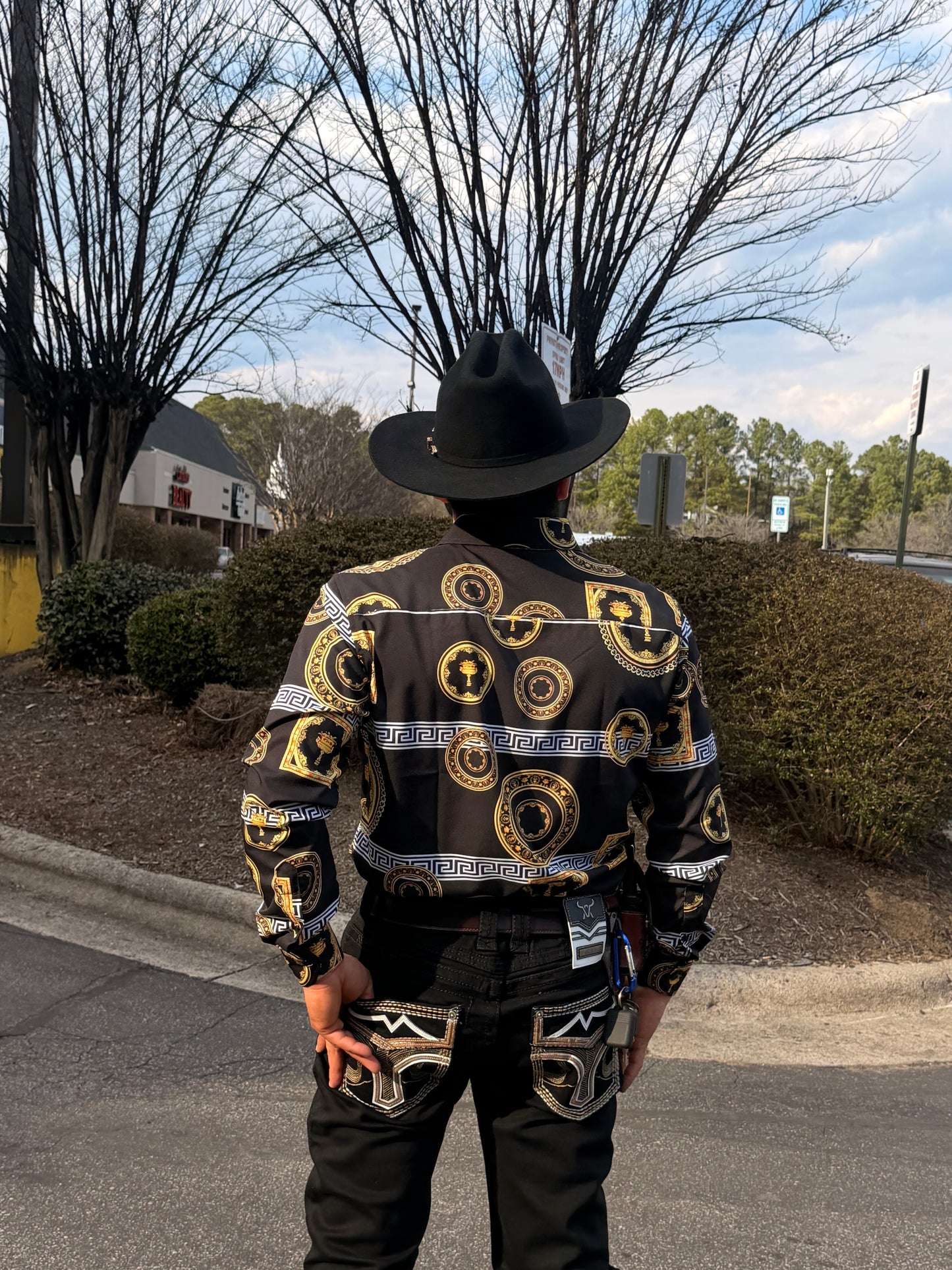 Men western shirt black