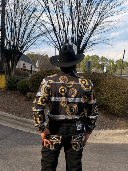 Men western shirt black