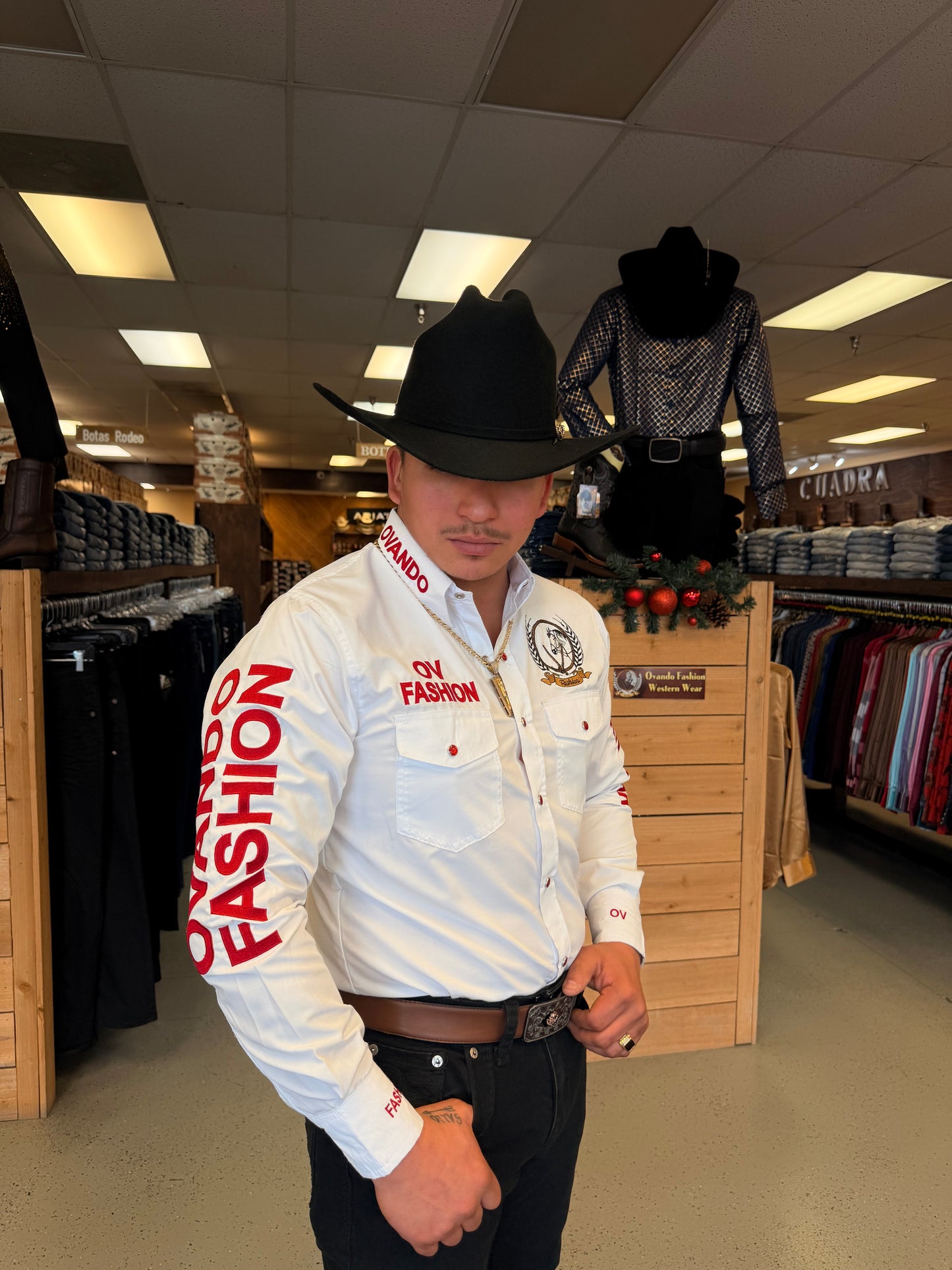 Hombre OV Moda Blanco con Rojo