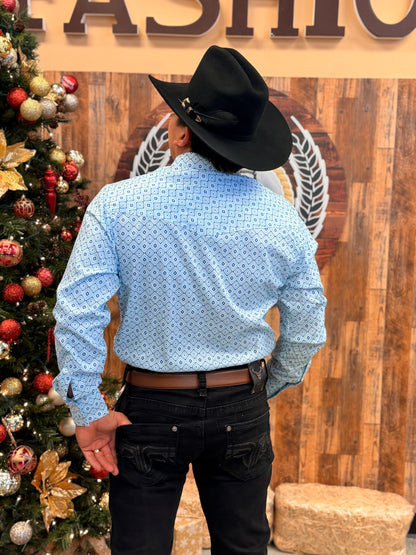 Men western shirt printed stretch