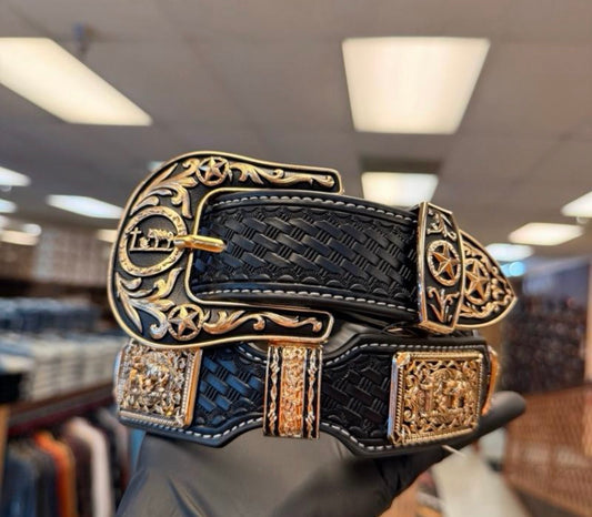Men western belts black