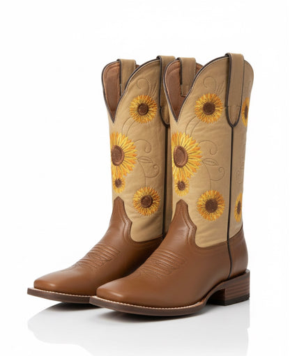 Miel con bordado de girasol