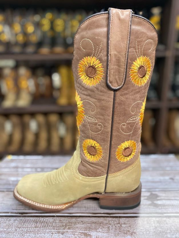 Crazy Brown With Sunflower Embroidery