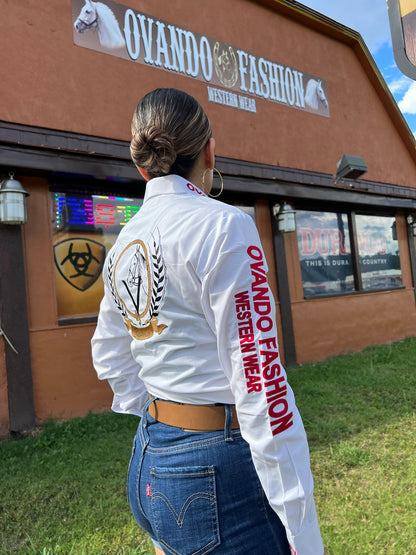 Mujer OV Fashion Blanco Con Rojo